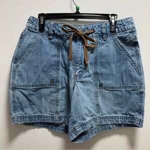 VTG Riders Jean Shorts Women’s 10-12 Blue Denim 100% Cotton Drawstring Comfort